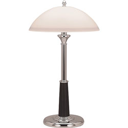 Lorell Desk Lamp, Glass Shade, 10-Watt CFL, 7-3/4 inWx7-3/4 inLx24 inH, Chrome
