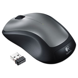 Logitech M310 Wireless Mouse, 2.4 GHz Frequency/30 ft Wireless Range, Left/Right Hand Use, Silver/Black (LOG910001675)