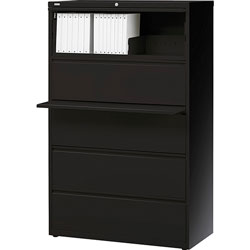 Lorell 5 Drawer Metal Lateral File Cabinet, 42 inx18-5/8 inx67-11/16 in, Black
