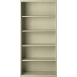 Lorell 5-Shelf Bookcase, Putty