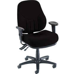Lorell Black High-back Chair with Molded Seat/Back, 26 7/8" x 26" x 42 1/2"