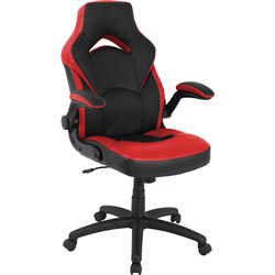 Lorell Chair, Gaming, High-Back, 20-1/2 inWx28 inLx47-1/2 inH, Red/Black