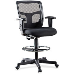 Lorell Mid-Back Stool Chair, 26 inx21 inx50 in, Black