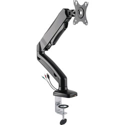 Lorell Mounting Arm for Monitor, Black, 1 Display(s) Supported, 14.30 lb Load Capacity, 75 x 75, 100 x 100 VESA Standard