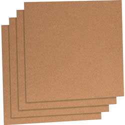 Lorell Natuaral Cork Panels, 12 in x 12 in, Brown