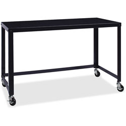 Lorell Ready-to-Assemble Mobile Desk, 48 in x 23 in x 29-1/2 in, Black