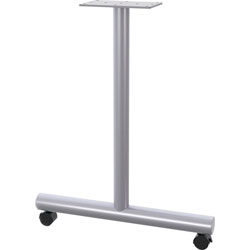 Lorell Relevance Tabletop Wheeled T-Leg Base - 27.8 in , Caster - Material: Tubular Steel - Finish: Gray