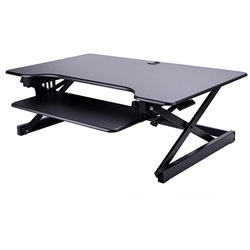 Lorell Sit-To-Stand Desk Riser, 37 in x 24 in x 16 in, Black