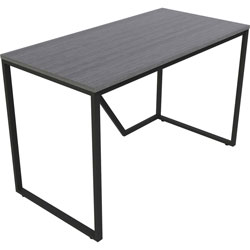 Lorell SOHO Modern Writing Desk, 48 in x 24 in x 30 in, Material: Steel Frame, Laminate Top, Wood Top, Finish: Gray Top, Black