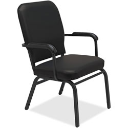 Lorell Stack Chair w/Arm, 500lb Cap, 25-1/2 in x 25 in x 35-1/2 in, V/BK