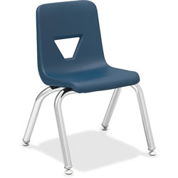 Lorell Stacking Student Chair, 14-3/4 in x 14 in x 22 in, Navy