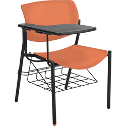 Lorell Student Chairs, w/Tablet, 21-1/2 inx25 inx33 in, 2/CT, Orange