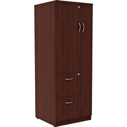 Lorell Tall Storage Cabinet, 23-3/5 in x 23-3/5 in x 65-3/5 in, Mahogany