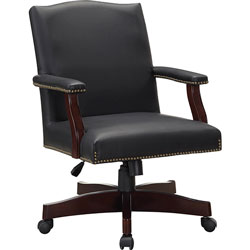 Lorell Traditional Executive Chair, 27-1/4 inx32-1/2 inx42-3/4 in, BK