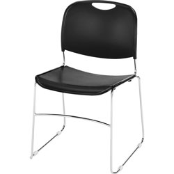 Lorell Wire Frame Stack Chair, 19 inx19 in30 in, Black