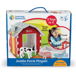 Learning Resources Playset, Jumbo Farm, 10-4/5 inWx12-7/10 inLx2-4/5 inH