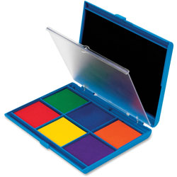 Learning Resources 7-Color Dual Stamp Pad, Washable, Assorted