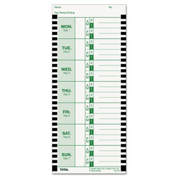 Lathem Time Time Card for Lathem Model 800P, 4 x 9, Weekly, 1-Sided, 100/Pack