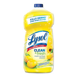 Lysol Clean and Fresh Multi-Surface Cleaner, Sparkling Lemon and Sunflower Essence, 40 oz Bottle, 9/Carton
