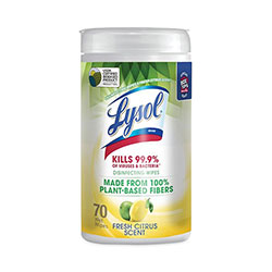 Lysol Disinfecting Wipes II Fresh Citrus, 7 x 7.25, 70 Wipes/Canister, 6 Canisters/Carton
