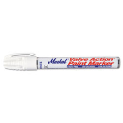 Markal Valve Action Paint Marker 96820, Medium Bullet Tip, White