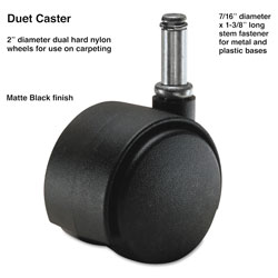 Master Caster Duet Dual Wheels, Nylon, C Stem, 110 lbs/Caster, 5/Set