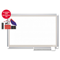 MasterVision™ All Purpose Magnetic Planning Board, 1 sq/in Grid, 72 x 48, Aluminum Frame