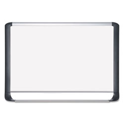 MasterVision™ Lacquered steel magnetic dry erase board, 24 x 36, Silver/Black