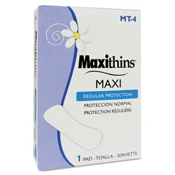 Maxithins® Maxithins Vended Sanitary Napkins #4, 250 Individually Boxed Napkins/Carton