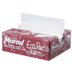 Marcal Eco-Pac Interfolded Dry Wax Paper, 6 x 10 3/4, White, 500/Pack, 12 Packs/Carton