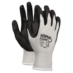 MCR Safety Economy Foam Nitrile Gloves, X-Large, Gray/Black, 12 Pairs