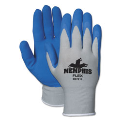 MCR Safety Memphis Flex Seamless Nylon Knit Gloves, Large, Blue/Gray, Pair (CRW96731L)