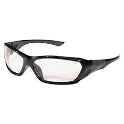 MCR Safety ForceFlex Safety Glasses, Black Frame, Clear Lens