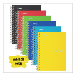 Mead Wirebound Notebook, 1 Subject, College Rule, Assorted Color Covers, 7 x 5.5, 100 Sheets