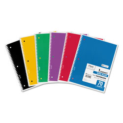 Five Star® Spiral Notebook, 1 Subject, Wide/Legal Rule, Assorted Color Covers, 10.5 x 8, 70 Sheets, 6/Pack