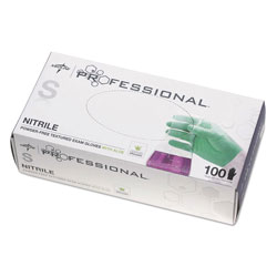 Medline Professional Nitrile Exam Gloves with Aloe, Small, Green, 100/Box