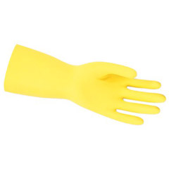 Memphis Glove 5290 Yellow Flock Lined Latex Gloves .018, Size 9 1/2"