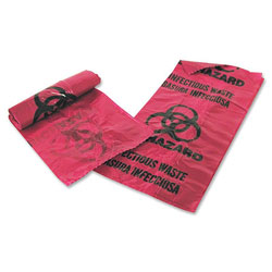 Unimed-Midwest Infectious Waste Bags, 1 Gallon, 11 in x 14 in, 200 Bags/BX, Red