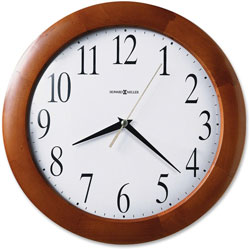 Howard Miller Clock Corporate Wall Clock, 12.75 in Overall Diameter, Cherry Case, 1 AA (sold separately)