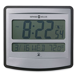 Howard Miller Clock Nikita Wall Clock, Silver/Charcoal Case, 8.75 in x 8 in, 2 AA (sold separately)