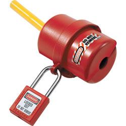 Master Lock Company Electrical Plug Lockout, Circular 240/120 Volt Plug, Red