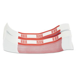 MMF Industries Currency Straps, Red, $500 in $5 Bills, 1000 Bands/Pack