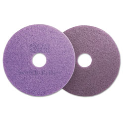 Scotch Brite® Diamond Floor Pads, 20 in Diameter, Purple, 5/Carton
