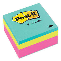 Post-it® Original Cubes, 3 x 3, Aqua Wave, 400-Sheet