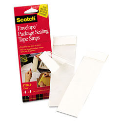 Scotch™ Envelope/Package Sealing Tape Strips, 2 in x 6 in, Clear, 50/Pack