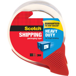 3M 3850 Heavy-Duty Packaging Tape with Dispenser, 3 in Core, 1.88 in x 54.6 yds, Clear, 1/Roll