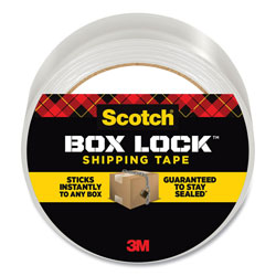 Scotch™ Box Lock Shipping Packaging Tape, 3 in Core, 1.88 in x 54.6 yds, Clear