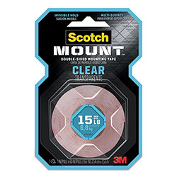 Scotch™ Permanent Clear Mounting Tape, Holds Up to 15 lbs, 1 x 60, Clear