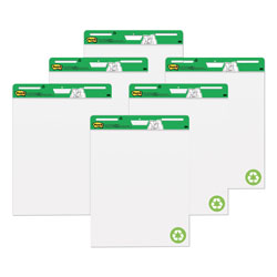Post-it® Vertical-Orientation Self-Stick Easel Pad Value Pack, Unruled, 30 White 25 x 30 Sheets, 6/Carton