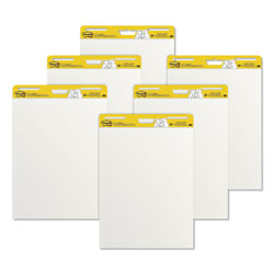 Post-it® Self-Stick Easel Pads, 25 x 30, White, 30 Sheets, 6/Carton